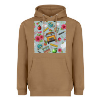 Toasted Coconut school bus back to school seamless pattern Heavyweight Hoodie - BundleAndBundleShop