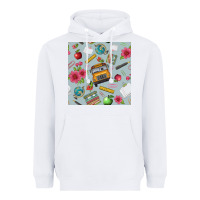 White school bus back to school seamless pattern Heavyweight Hoodie - BundleAndBundleShop