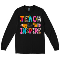Black teach love inspire Long Sleeve Tee - Zillion Design Studio