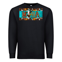 Black mama holstein cow license plate Premium Sweatshirt - Artiststas