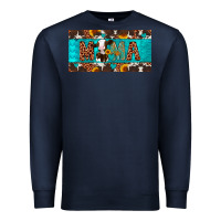 Navy mama holstein cow license plate Premium Sweatshirt - Artiststas