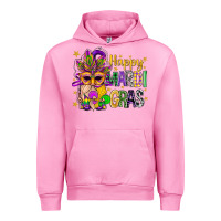 Fuchsia Pink Happy Mardi Gras With Gnome Urban Hoodie - BundleAndBundleShop