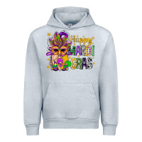Heather Grey Happy Mardi Gras With Gnome Urban Hoodie - BundleAndBundleShop