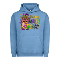 Pigment Pebble Blue Happy Mardi Gras With Gnome Urban Hoodie - BundleAndBundleShop