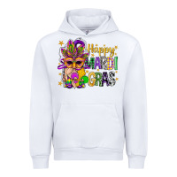 White Happy Mardi Gras With Gnome Urban Hoodie - BundleAndBundleShop