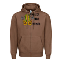 Chestnut america needs farmers Zipper Hoodie - CowhideDigitalArt