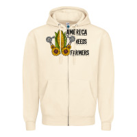 Sandshell america needs farmers Zipper Hoodie - CowhideDigitalArt
