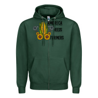 Sports Green america needs farmers Zipper Hoodie - CowhideDigitalArt