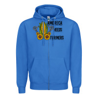 True Royal america needs farmers Zipper Hoodie - CowhideDigitalArt