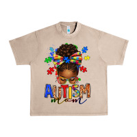 French Oak autism mom afro messy bun Urban Heavy Tee - texasbilliewilder