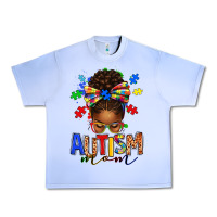 Grape Ice autism mom afro messy bun Urban Heavy Tee - texasbilliewilder