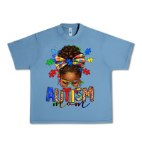 Pebble Blue autism mom afro messy bun Urban Heavy Tee - texasbilliewilder