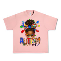 Salmon autism mom afro messy bun Urban Heavy Tee - texasbilliewilder
