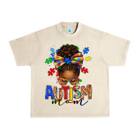 Sandshell autism mom afro messy bun Urban Heavy Tee - texasbilliewilder
