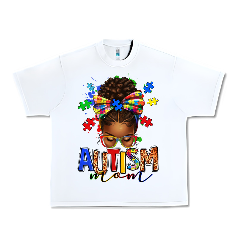 Autism Mom Afro Messy Bun Urban Heavy Tee by texasbilliewilder | Teevron