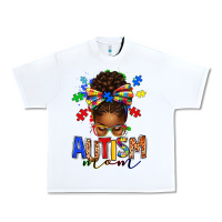 White autism mom afro messy bun Urban Heavy Tee - texasbilliewilder