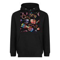 Black 4th of july glasses  seamless pattern Heavyweight Hoodie - BundleAndBundleShop