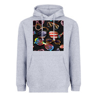 Heather Grey 4th of july glasses  seamless pattern Heavyweight Hoodie - BundleAndBundleShop