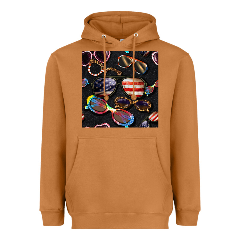 4th Of July Glasses  Seamless Pattern Heavyweight Hoodie by BundleAndBundleShop | Teevron