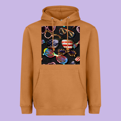 4th Of July Glasses  Seamless Pattern Heavyweight Hoodie Designed By Bundleandbundleshop