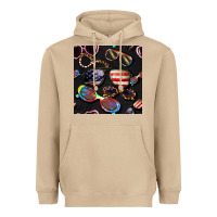 Mushroom 4th of july glasses  seamless pattern Heavyweight Hoodie - BundleAndBundleShop