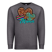 Charcoal Heather hearts mama Premium Sweatshirt - Artiststas