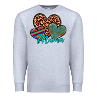 Heather Grey hearts mama Premium Sweatshirt - Artiststas