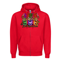 Red happy halloween jar Zipper Hoodie - RacoonDesign