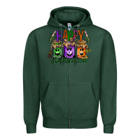 Sports Green happy halloween jar Zipper Hoodie - RacoonDesign