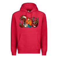 Cardinal joy with basketball and santa's hat Premium Hoodie - AdoDesignShop