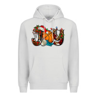 Dove Grey joy with basketball and santa's hat Premium Hoodie - AdoDesignShop