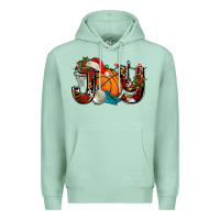 Seafoam joy with basketball and santa's hat Premium Hoodie - AdoDesignShop