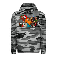 Slate Camo joy with basketball and santa's hat Premium Hoodie - AdoDesignShop
