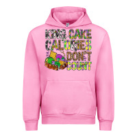 Fuchsia Pink King Cake Calories Don't Count Mardi Gras Urban Hoodie - BundleAndBundleShop
