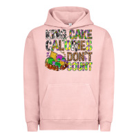 Pigment Salmon King Cake Calories Don't Count Mardi Gras Urban Hoodie - BundleAndBundleShop
