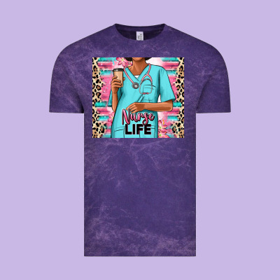Vintage Tee nurse life afro woman