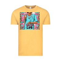 Vintage Mustard nurse life afro woman Vintage Tee - RanaPortraitStore