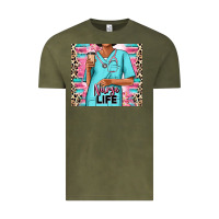 Vintage Olive nurse life afro woman Vintage Tee - RanaPortraitStore