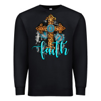 Black faith western turquoise Premium Sweatshirt - AdoDesignShop