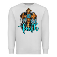 Dove Grey faith western turquoise Premium Sweatshirt - AdoDesignShop