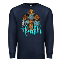 Navy faith western turquoise Premium Sweatshirt - AdoDesignShop