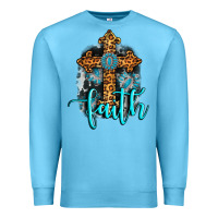 Ocean Blue faith western turquoise Premium Sweatshirt - AdoDesignShop