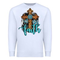 White faith western turquoise Premium Sweatshirt - AdoDesignShop