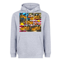 Heather Grey bulldozer camouflage american flag Heavyweight Hoodie - Artiststas