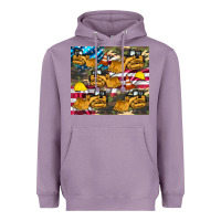 Lavender bulldozer camouflage american flag Heavyweight Hoodie - Artiststas