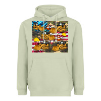 Matcha bulldozer camouflage american flag Heavyweight Hoodie - Artiststas