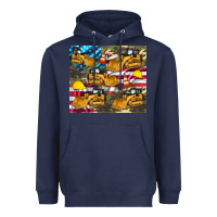 Navy bulldozer camouflage american flag Heavyweight Hoodie - Artiststas