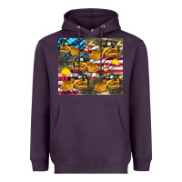 Plum bulldozer camouflage american flag Heavyweight Hoodie - Artiststas