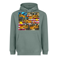 Sage bulldozer camouflage american flag Heavyweight Hoodie - Artiststas