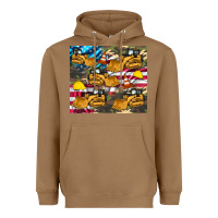 Toasted Coconut bulldozer camouflage american flag Heavyweight Hoodie - Artiststas